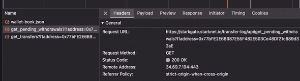 Starkgate withdrawal indexer